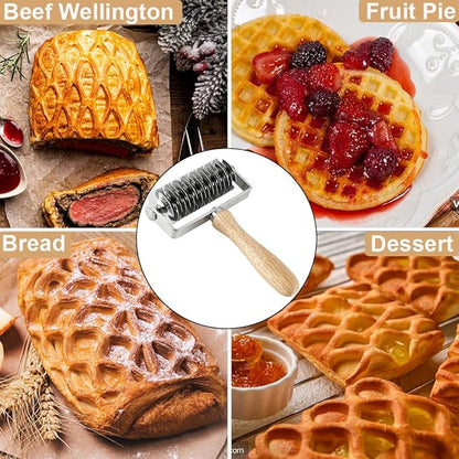 Pastry Lattice Roller Cutter, Stainless Steel Multi-Wheel Dough Cutter