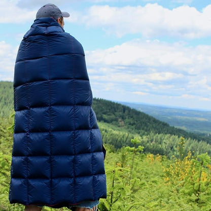 Horizon Hound Down Camping Blanket - Outdoor Travel Quilt | Sustainable, Insulated, Lightweight & Warm Gear for Sleep, Camping, Stadium, Hiking & Festivals | Water Resistant, Packable & Compact