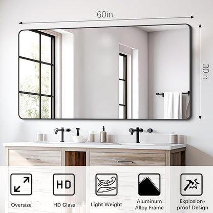 FORBATH Bathroom Mirror 30" X 60"，Large Rectangular Wall Mirror