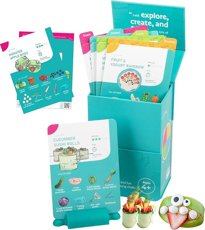 My First Recipe Box for Kids: Montessori-Inspired, Easy-to-Follow Recipes with Visual Guides. Cookbook for Kids Ages 4+ with Storage Box and Recipe Stand.