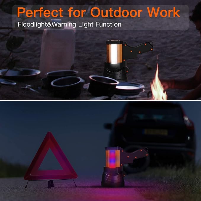 BUYSIGHT Rechargeable Spotlight,Spot Lights Hand held High lumens Large Flashlight Handheld Spotlight Lightweight and Super Bright Flashlight (Aluminium_Alloy Golden)