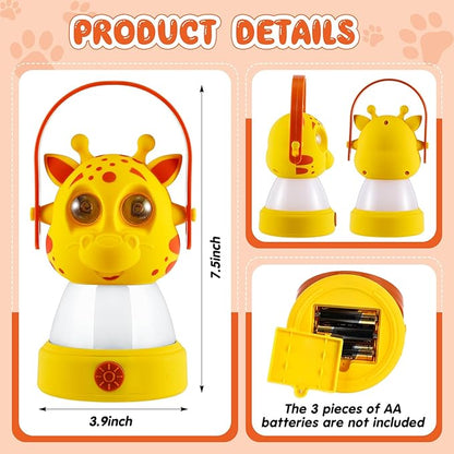 VIHOSE 2 Set Animal LED Camping Lantern and Headlamp 4 Pcs Animal Themed Camping Equipment Room Nightlight Battery Powered Night Light for Emergency, Hurricane, Lightweight Tent Lamp