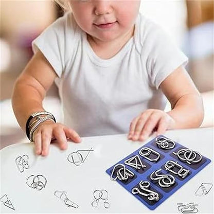 Reverse Thinking Puzzles, Metal Puzzle Ring, Educational Intellectual Toys IQ Toys, Metal Brain Teaser Puzzles, 2025 New IQ Test Brain Teaser Disentanglement Set (Pink)