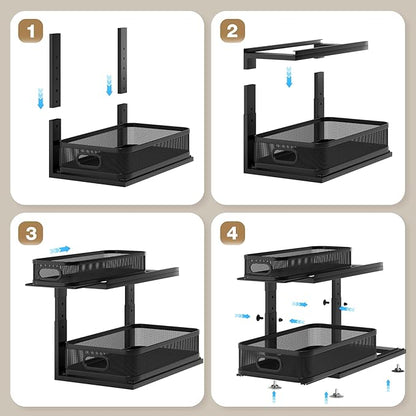 2 Pack 18.5IN-Depth Under Sink Organizer
