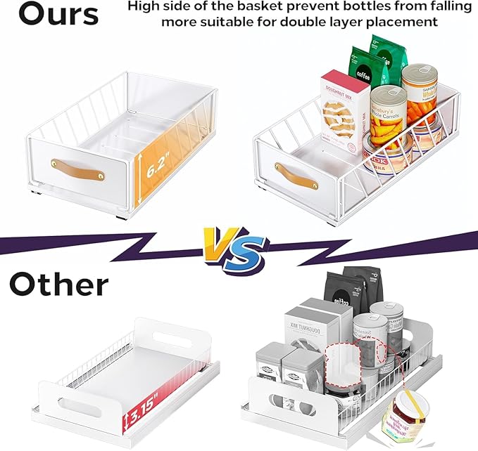 Pull out Cabinet Organizer, Heavy Duty Slide out Pantry Shelves Drawer Storage