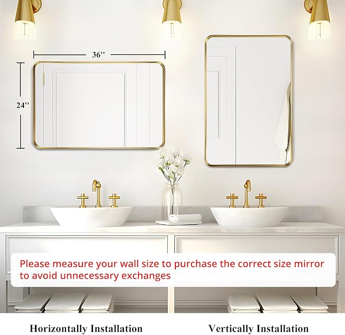 Fabuday Gold Mirror Bathroom Wall