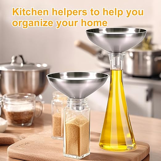 2 Pack Stainless Steel Kitchen Funnel Set