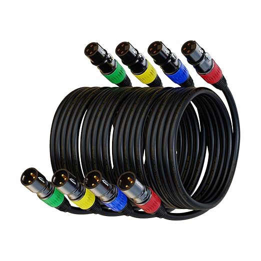 AuxLink XLR Cables, XLR Microphone Cable 10 ft 4 Pack