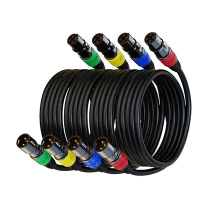 AuxLink XLR Cables, XLR Microphone Cable 10 ft 4 Pack