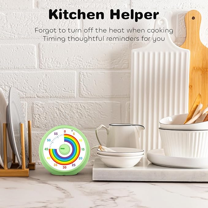 Visual Timer for Kids, 60-Minute Countdown Timer for Classroom Office Kitchen