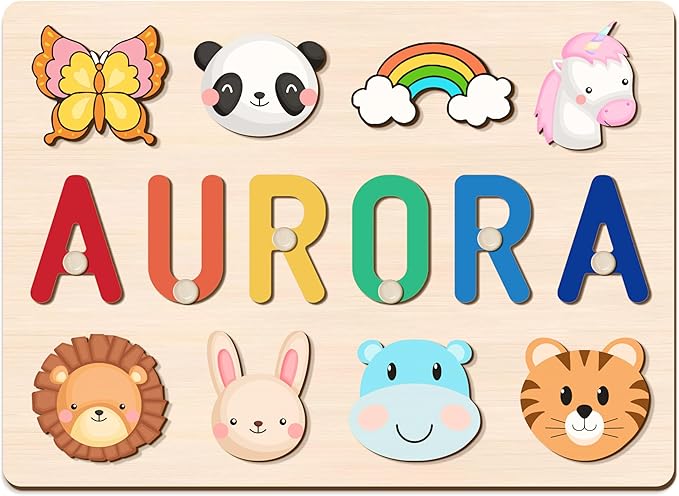 Name Puzzle for Kids Personalized,Custom Name Puzzle The First Gifts for Boys and Girl, Personalized Wooden Puzzles for Toddlers