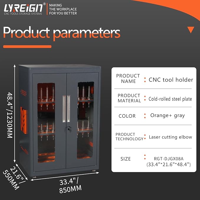 CNC Tool Storage Rack Organizers, Large Capacity CNC Tool Storage Cabinet with Lock, Suitable for Various Types of CNC Tool Holder Keeper for Warehouse Workshop