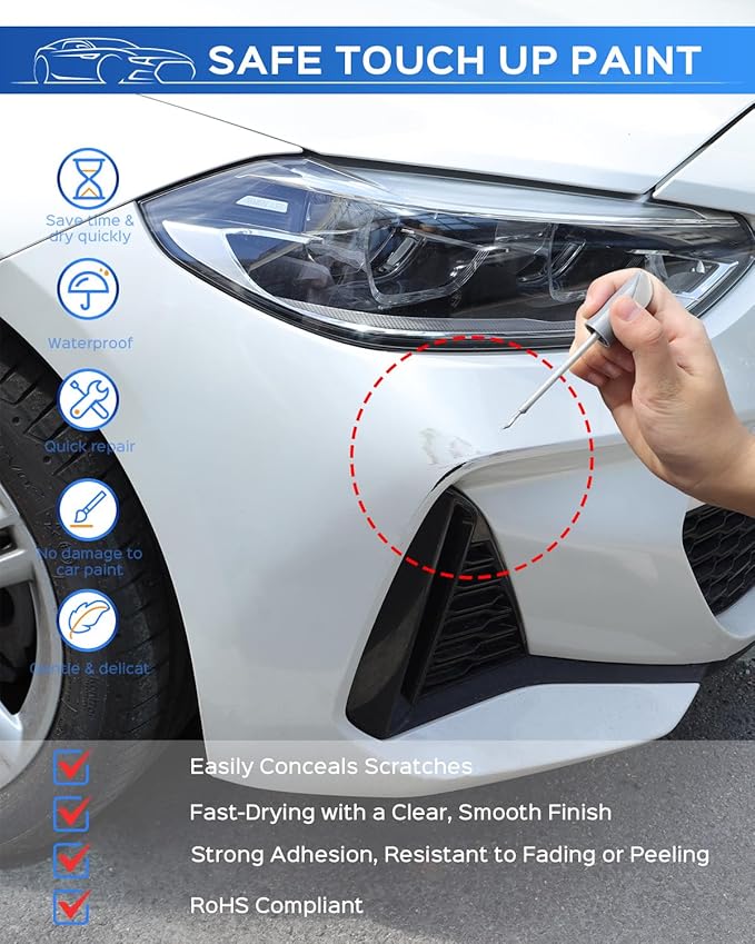 Touch Up Paint for BMW, Titan Silver(354) Exact Match Touch Up Paint Car Scratch Repair (Titan Silver Metallic for 3/5 Series)