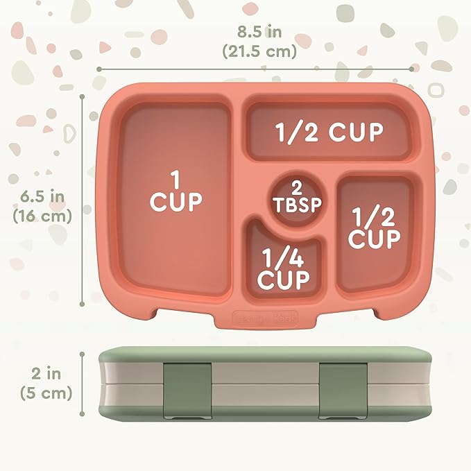 Bentgo Kids 5-Compartment Leak-Proof Bento-Style Lunch Box (Whimsy & Wonder Collection) - Ideal for Ages 3-7, Drop-Proof & Durable, Dishwasher Safe, & PFAS & BPA-Free Materials (Geo Speckle)