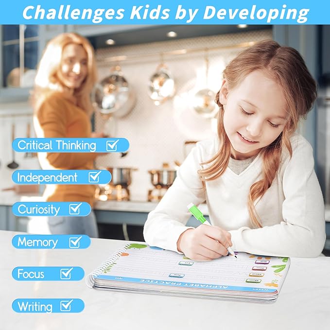 Preschool Learning Activities Educational Workbook: Preschool Handwriting Tracing Books | Autism Learning Materials | Alphabet Learning Toys | Pre k Workbooks | Montessori Busy Book for Kids Ages 3-5