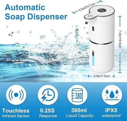OHIFAST 2 Pack Automatic Foaming Soap Dispenser Touchless, USB Rechargeable