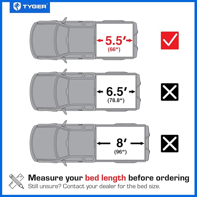 Tyger Auto T9 Flip-Up Low Profile Hard Alloy Tri-Fold Truck Bed Tonneau Cover Compatible with 2004-2014 Ford F-150 | 5.5' (67") Bed | TG-BC9F8010