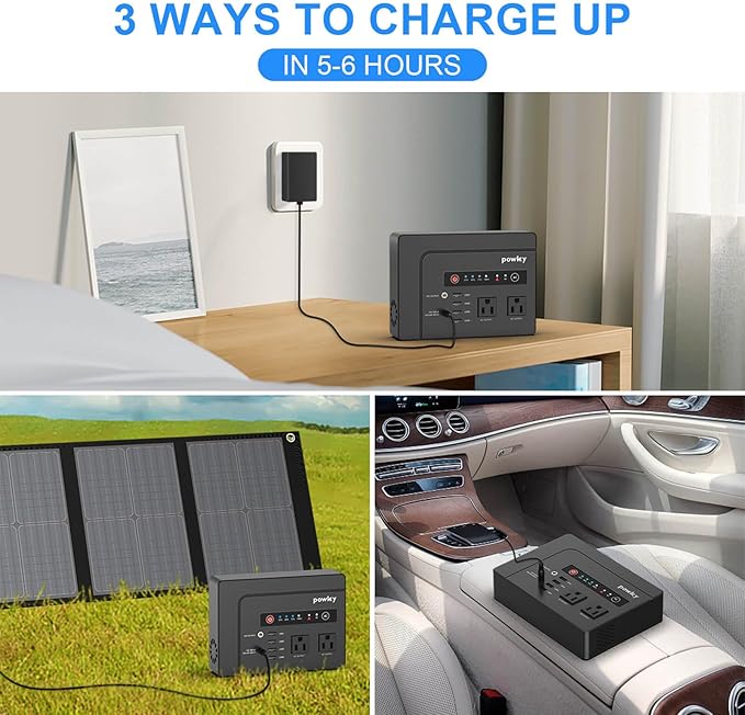 Powkey 200W Portable Power Station | 146Wh Camping & Emergency Backup