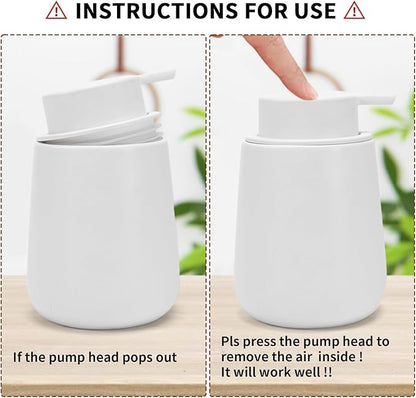 Soap Dispenser Ceramic with Easy-to-Press Pump Hand Lotion Liquid Dispenser