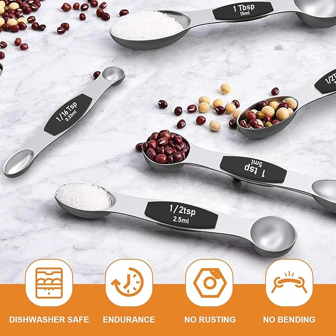 Wildone 14 Pack Stainless Steel Measuring Spoons Set, Including 8 Double Sided
