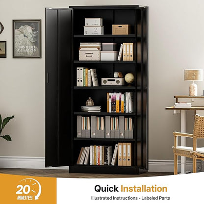 Metal Garage Storage Cabinets, 71” Tall Metal File Cabinet