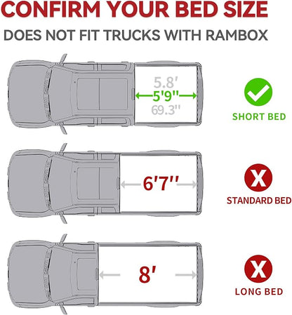 YITAMOTOR Quad Fold Hard Truck Tonneau Cover Fits for Chevy Silverado/GMC Sierra 1500 New Body Style 2019-2026 with 5.8ft Bed w/o Multi-Flex Tailgate, Heavy-Duty Aluminum Alloy Bed Cover