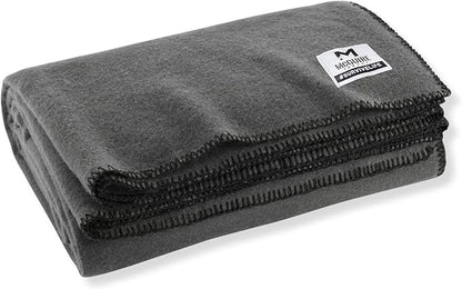 M MCGUIRE GEAR Heavy Duty Wool Blanket, Survival, Emergency, and First Aid Use – Mil-Spec, Fire Retardant, Durable Outdoor Wool Blankets for Camping. - Grey, (64 x 90 inches)