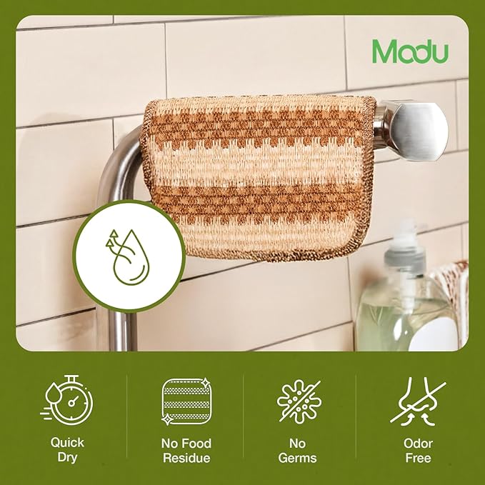 Modu 10 Pcs EcoCorn Dish Sponges Scrubbers – 100% Corn Fiber, Biodegradable