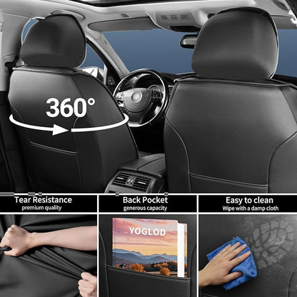 Car Seat Covers Fit for Chevrolet/Chevy Trailblazer 2021-2026, Full Coverage Leather Waterproof Breathable Seat Covers, Automotive Seat Protectors, Airbag Compatible, (2 Front Seats, Red Black)