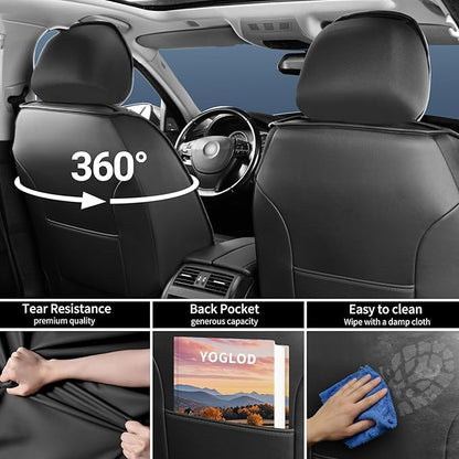 Blazer Seat Covers Fit for Chevrolet/Chevy Blazer 2019-2026, Full Coverage Leather Waterproof Breathable Seat Covers, Automotive Seat Protectors, Airbag Compatible, (2 Front Seats, Red Black)