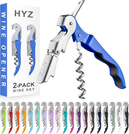 HYZ 2-Pack Wine Opener Waiter Corkscrew, Professional Wine Key