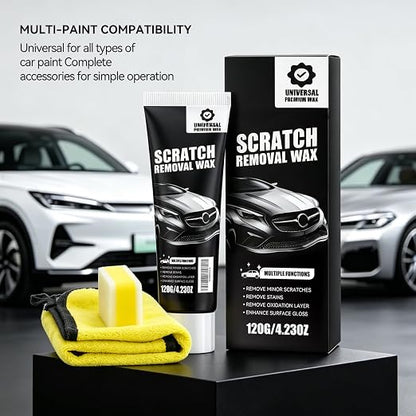 Scratch Remover for Vehicles - Car Paint Scratch Remover with Sponge & Wipe, Car Scratch Repair Kit for All Color, Auto Detailing Polish for Light to Deep Scratches (3 PC)
