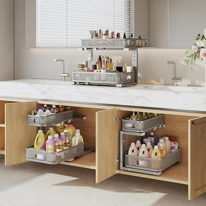 2 Pack 19.3IN-Depth Under Sink Organizer