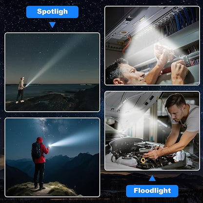 Rechargeable LED Pen Light with Magnetic Clip - Dimmable Inspection Pocket Flashlight, USB-C Charging, Spotlight & Floodlight Modes, Compact Aluminum for Mechanics Hiking Emergency