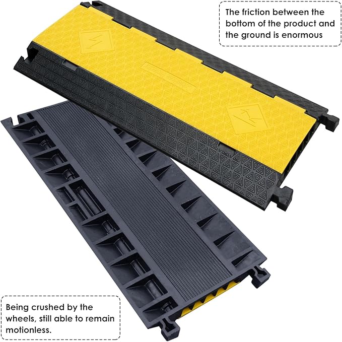 OranLite Rubber Cable Protector Ramp, Heavy Floor Cable Wire Cord Cover Speed
