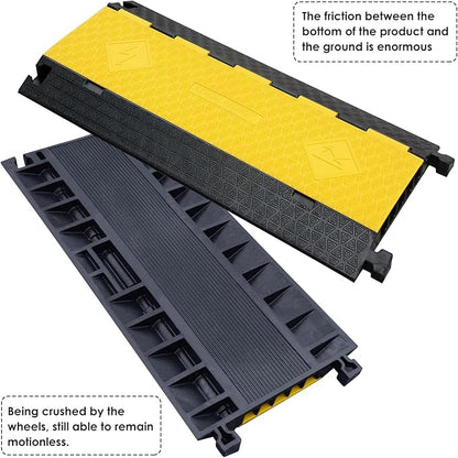 OranLite Rubber Cable Protector Ramp, Heavy Floor Cable Wire Cord Cover Speed