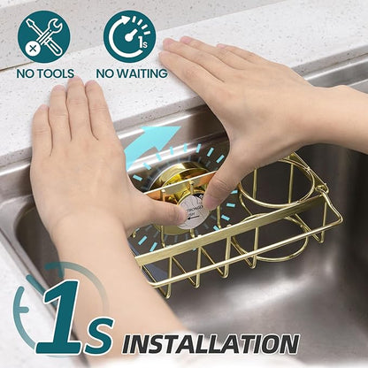 TAILI 4-in-1 Sink Caddy with Strong Suction Cup, Sponge Holder