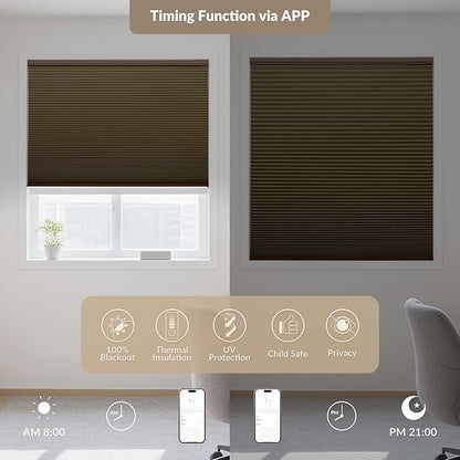 Boolegon No Drill Motorized Cellular Blinds