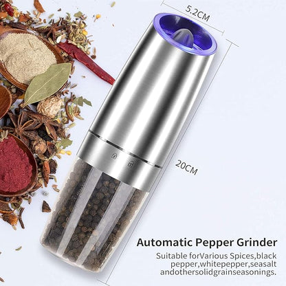 Gravity Electric Pepper and Salt Grinder Set, Adjustable Coarseness, Automatic