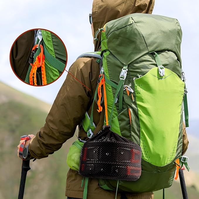 Gutsdoor Camping Cookware Set Camping Gear Campfire Utensils Non-Stick Cooking Equipment Lightweight Stackable Pot Pan Bowls with Storage Bag for Outdoor Hiking