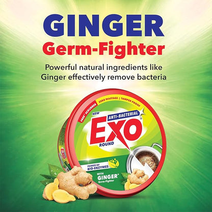 EXO Cyclozan Dish Wash Bar - Round, 500g Box with free scrubber
