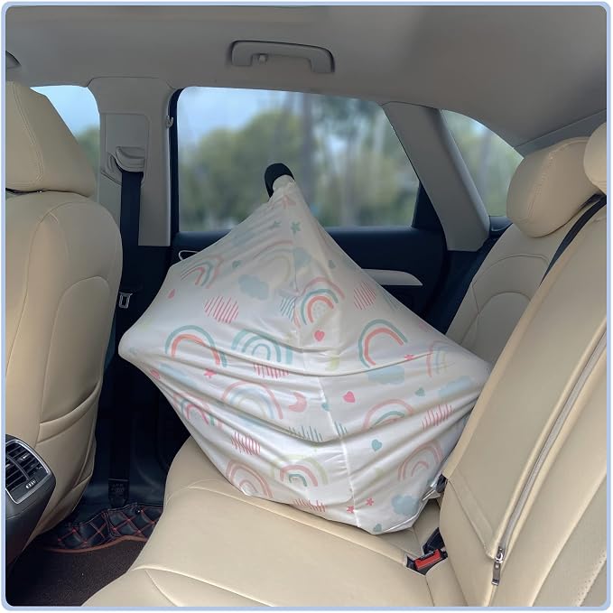 Car Seat Covers for Babies - Multi- use Nursing Carseat Canopy, Breastfeeding Covers, Baby Shower Gifts for Boys and Girls (Rainbow)