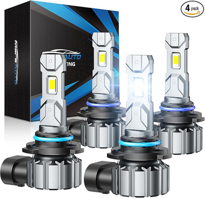 Marsauto M1S 9005 9006 Fog Bulbs Combo, 80000LM 6000K Cool White, 1:1 Halogen Size, Plug and Play Fog Light, 80,000+ Hours Lifespan, Non-Glare, Error-Free, 4-Pack