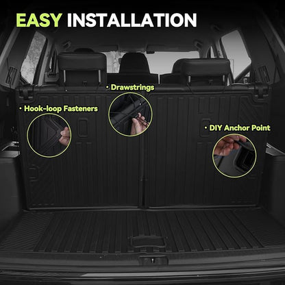 Tongama-Floor Mats for 2018-2024 Audi Q5(Not for PHEV), All Weather TPE Floor Liners & Trunk Mat & Backrest Mats for Audi Q5 Waterproof Interior Accessories