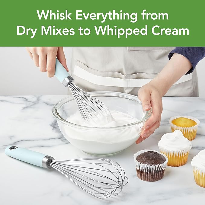 Tovolo Wire Whisk Set of 2 for Baking Cooking Mixing Whisking, 10” & 12” Inch