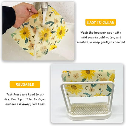 Beeswax Wrap, 9 Pack Eco-Friendly Beeswax Wraps