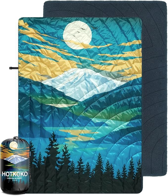Waterproof Stadium Blanket, Fleece Camping Blanket Wearable Soft Warm Camp Blanket for Outdoor Camping, Picnic, Stadium, Sports, Beach, Car