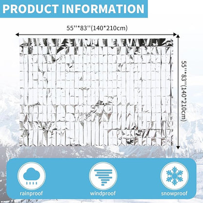 FRONTLINE Mylar Emergency Blankets 54" x 84" | Lightweight Thermal Survival Space Blanket, Waterproof & Windproof Foil Blanket for Camping, Hiking, First Aid & Disaster Preparedness (4)