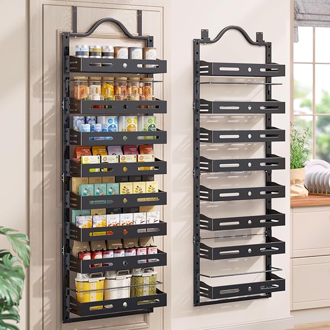 8-Tier Over The Door Pantry Organizer, Large 2 IN 1 Wall Mount or Hanging Spice