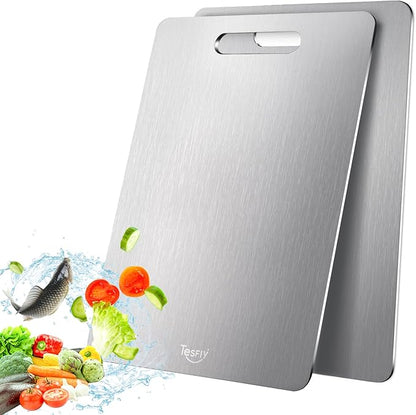 2 Pack Titanium Cutting Board -100% Pure Titanium Cutting Boards